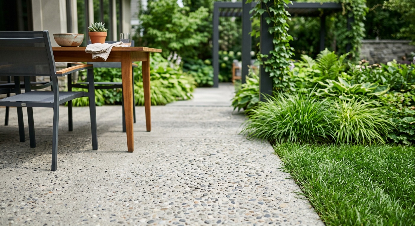 Outdoor patio concrete
