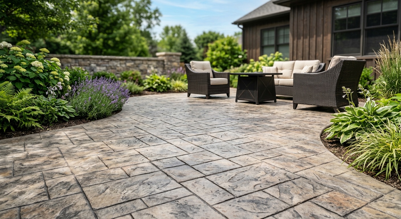 Decorative concrete outdoors
