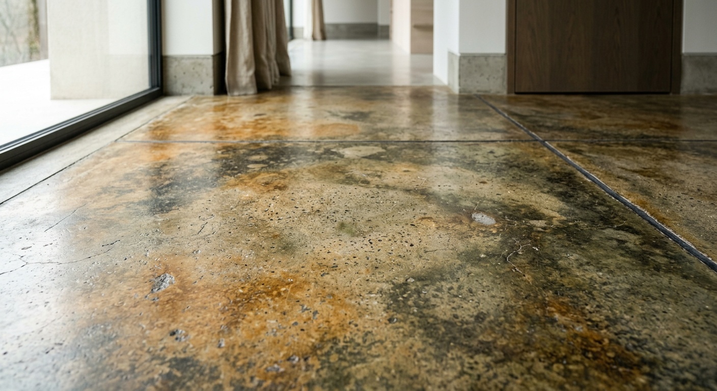 Stained concrete restoration