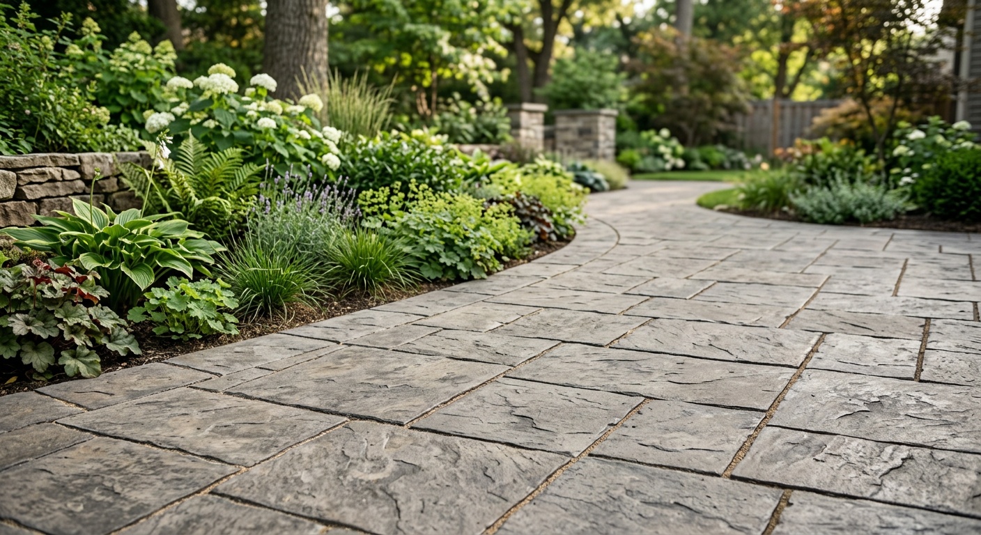 Stamped concrete pavers