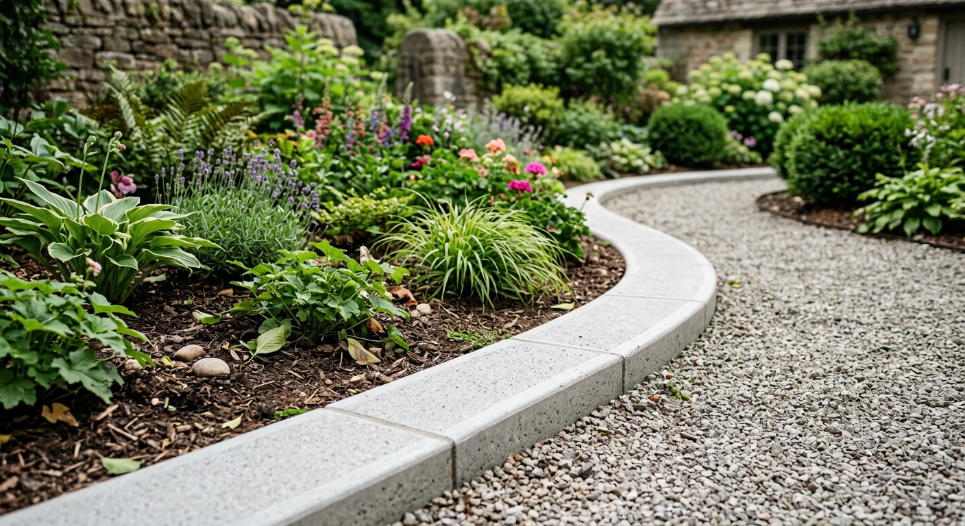 Concrete curbing landscaping